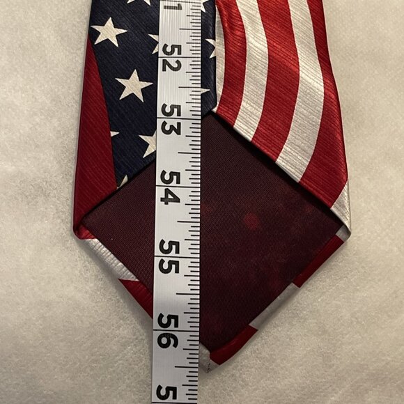 American Traditions "Made In The USA" American Flag Repp Neck Tie 100% Silk - Picture 11 of 11